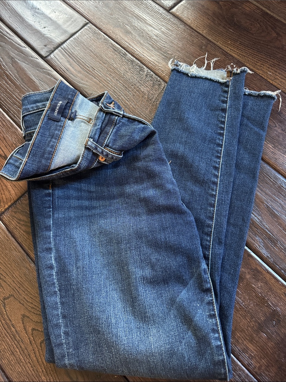 J. Crew Women’s Medium Blue Skinny Jeans with Raw Hem
